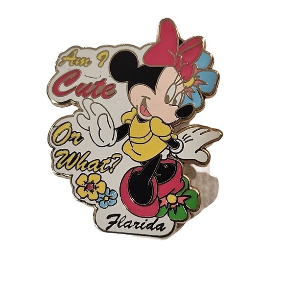 Disney Pin Minnie Mouse Am I Cute or What? Jerry Leigh Florida 48900 - Picture 1 of 2